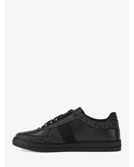 Michael Kors Black Brady Signature Logo And Leather Sneaker for men