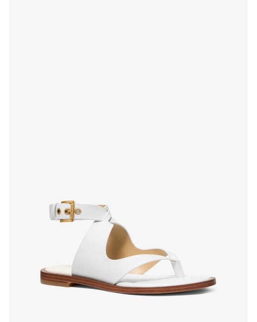 MICHAEL Michael Kors White Mk Irene Leather Wrap Sandal