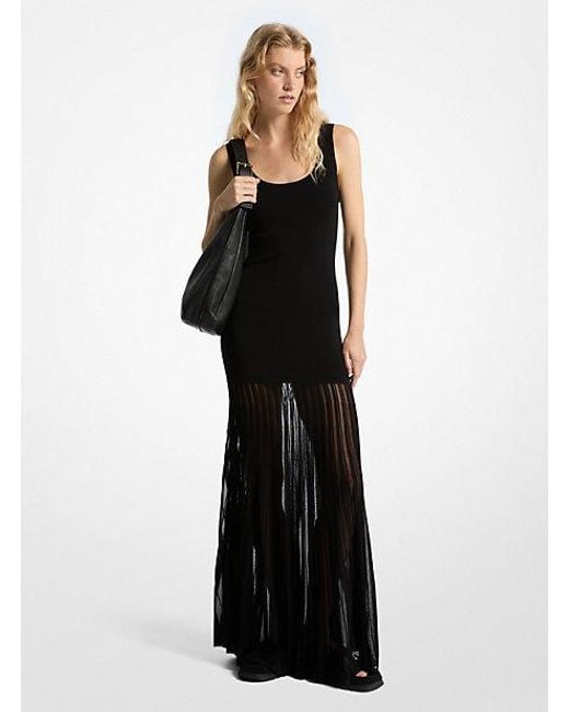 MICHAEL Michael Kors Mk Stretch Viscose Blend Sheer Maxi