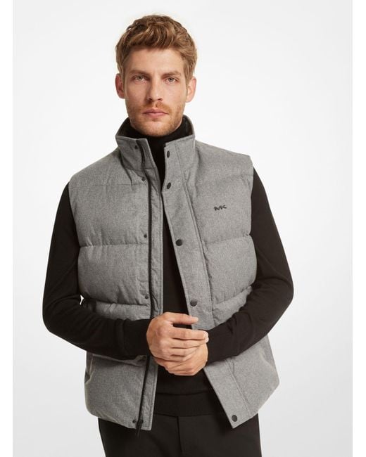 Michael Kors Gray Hanworth Brushed Twill Quilted Vest for men