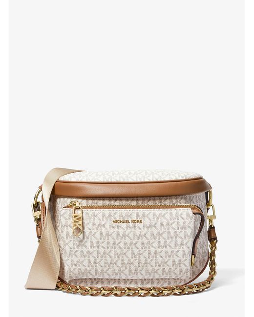 MICHAEL Michael Kors Gray Mk Slater Medium Signature Logo Sling Pack