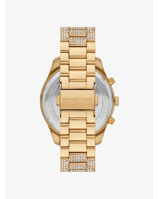 Michael Kors Metallic Oversized Lexington Pavé-Tone Watch