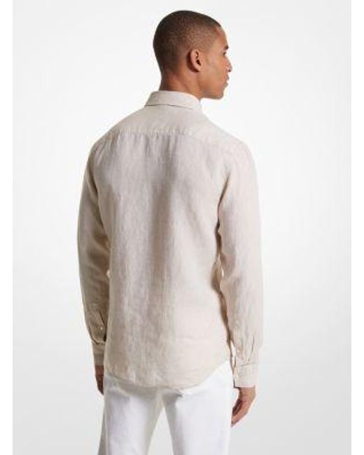 Michael Kors White Mk Linen Shirt for men