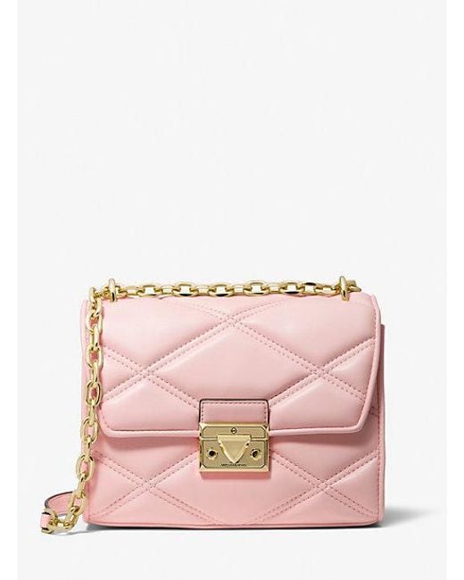 Michael Kors Pink Serena Small Quilted Crossbody Bag