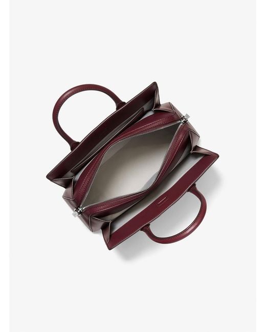 Mk Borsa A Mano Laila Media Con Logo Metallizzato di MICHAEL Michael Kors in Purple