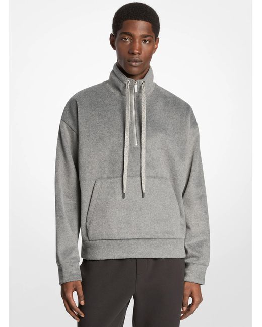 Michael Kors Gray Mk Flannel Quarter-Zip Jumper for men