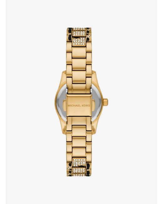 Michael Kors Metallic Petite Lexington Pavé Animal Print-Tone Watch