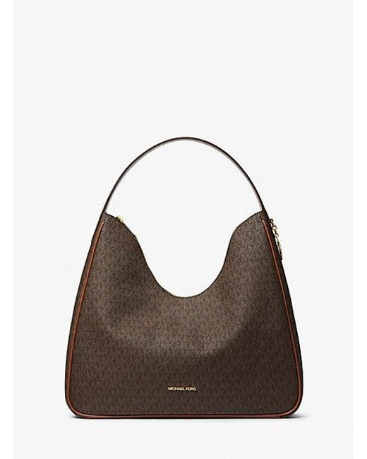Michael Kors Brown Nayla Medium Signature Logo Shoulder Bag