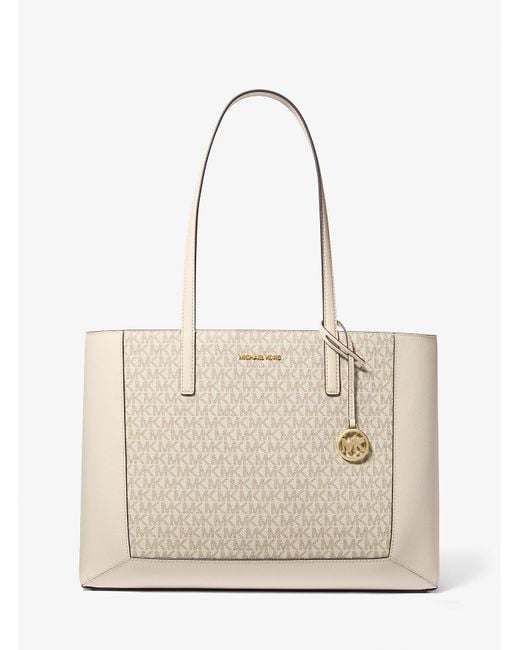MICHAEL Michael Kors Natural Mk Sallie Large Signature Logo Tote Bag