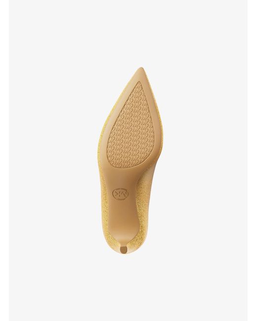 MICHAEL Michael Kors White Mk Alina Glitter Embellished Leather Pump