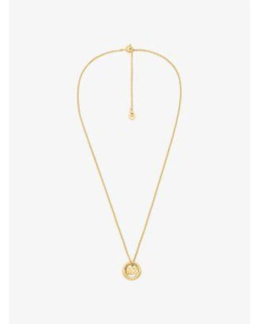 Michael Kors Metallic Logo Charm Necklace