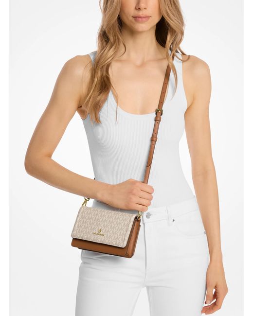 MICHAEL Michael Kors Natural Mk Jet Set Small Logo Smartphone Convertible Crossbody Bag