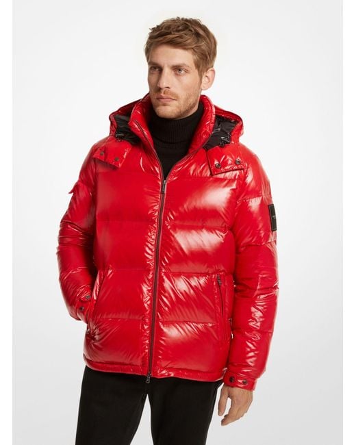 Michael Kors Red Northend Quilted Nylon Puffer Jacket for men
