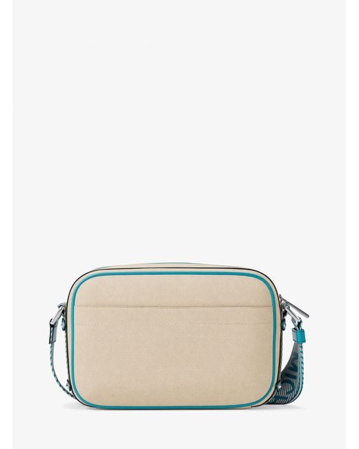 MICHAEL Michael Kors Blue Mk Maeve Large Canvas Crossbody Bag