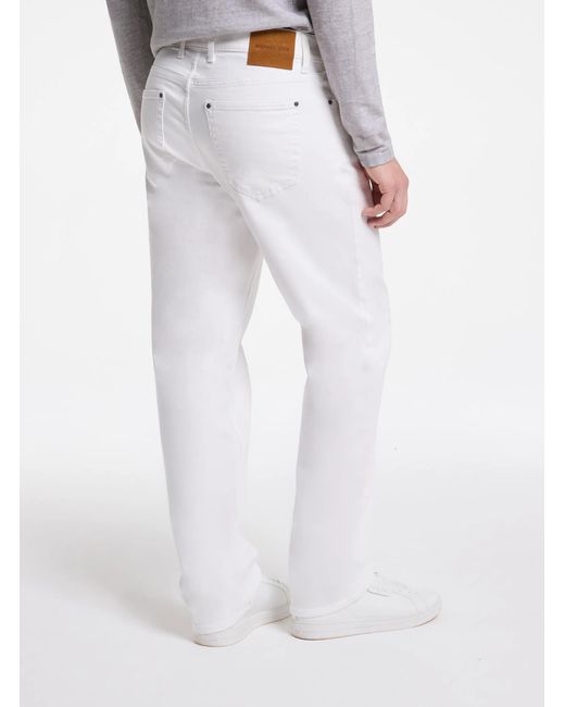 Michael Kors White Mk Finn Straight-Fit Stretch Denim Jeans for men