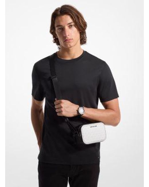 Michael Kors Black Cooper Signature Logo Camera Bag for men