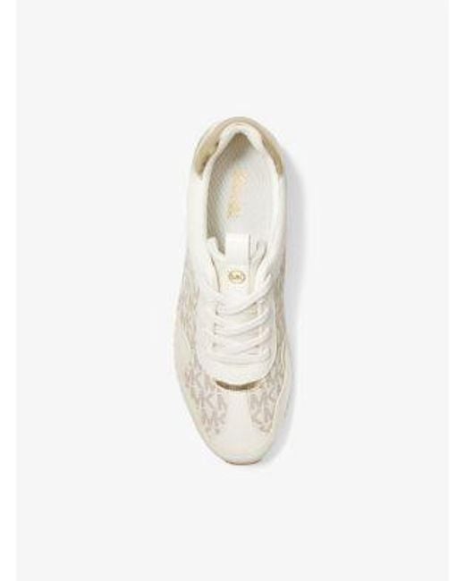 MICHAEL Michael Kors White Mk Raina Signature Logo Platform Trainer