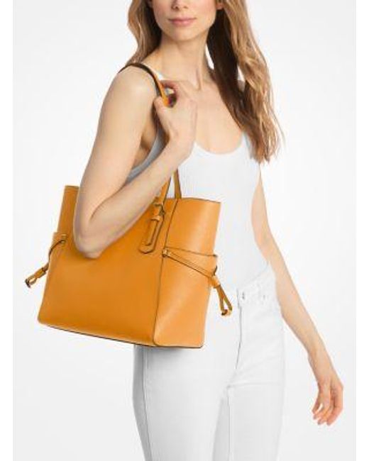 Michael Kors Orange Voyager Large Saffiano Leather Tote Bag