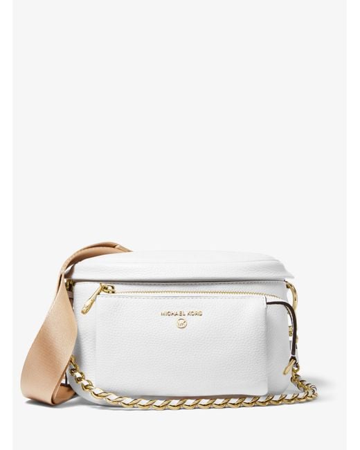 MICHAEL Michael Kors White Slater Medium Pebbled Leather Sling Pack
