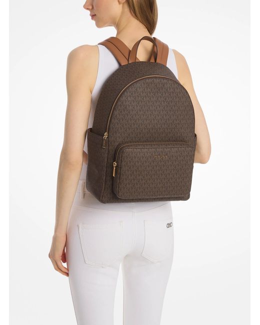 MICHAEL Michael Kors Brown Mk Tanner Large Signature Logo Backpack