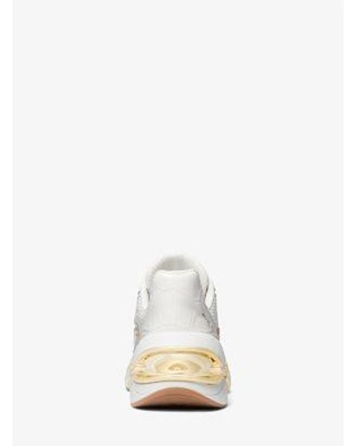 Michael Kors White Toni Mixed-Media Trainer