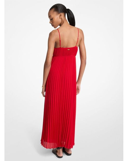 Mk Robe Longue En Georgette Plissée MICHAEL Michael Kors en coloris Red