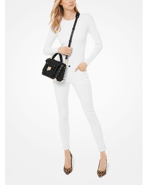 michael kors manhattan satchel black
