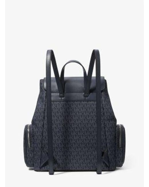 Michael Kors Blue Jet Set Large Signature Logo Backpack