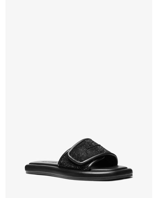 Michael Kors Black Suki Embellished Slide Sandal