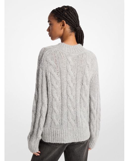 Mk Pull En Maille Torsadée Et En Mélange D'Alpaga MICHAEL Michael Kors en coloris Gray