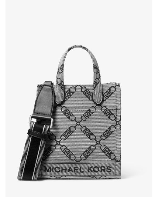 Très petit sac à bandoulière Gigi en jacquard avec logo Empire Michael Kors en coloris Gray