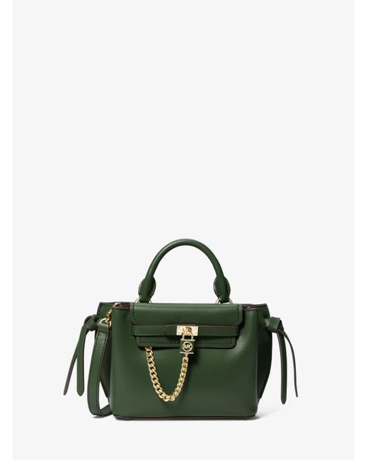 Michael Kors Green Hamilton Legacy Extra-small Leather Belted Satchel