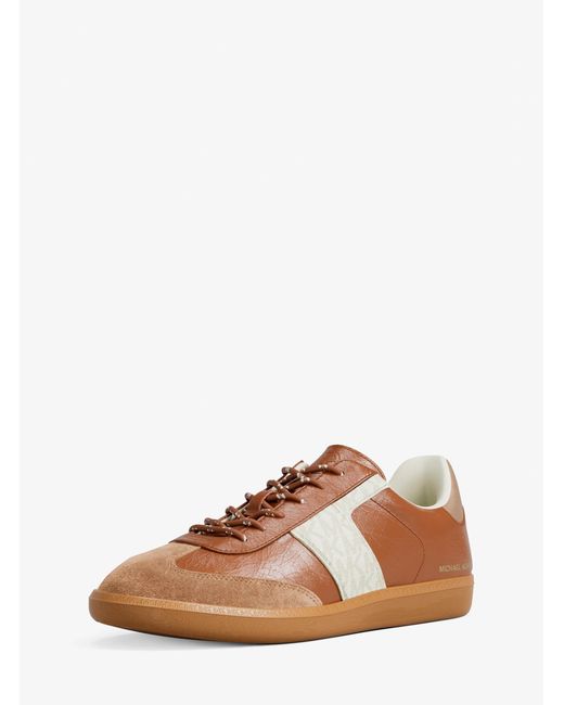 MICHAEL Michael Kors Brown Mk Jovie Leather And Signature Logo Trainers