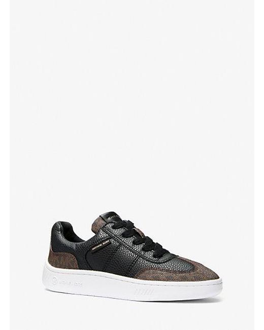 Michael Kors White Kai Mixed-Media Sneaker