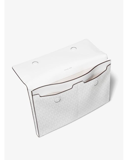 MICHAEL Michael Kors White Mk Jet Set Signature Logo Laptop Case