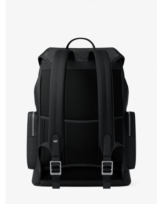 Michael Kors Black Mk Jet Set Signature Logo Backpack for men