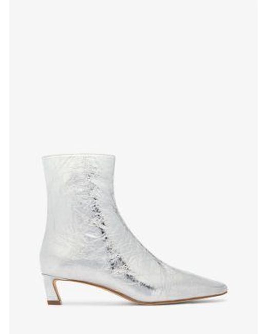 MICHAEL Michael Kors White Mk Cosmo Crackled Metallic Leather Boot