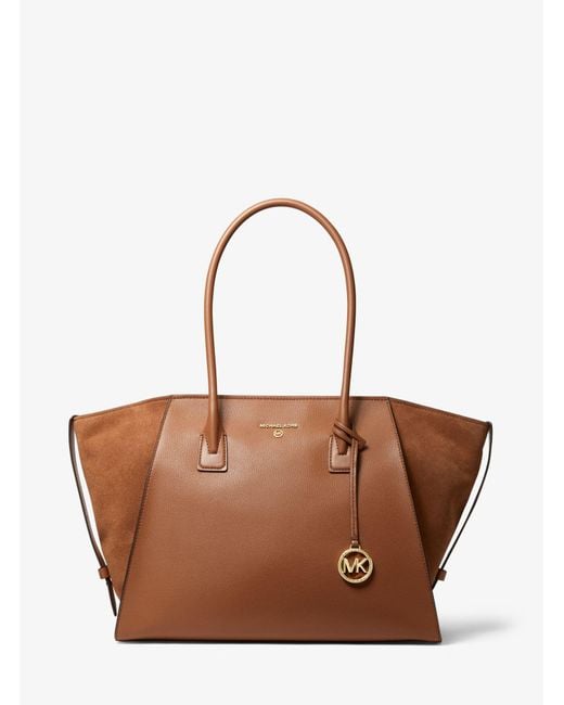 Michael Kors Avril Extralarge Leather Topzip Tote Bag in Brown Lyst