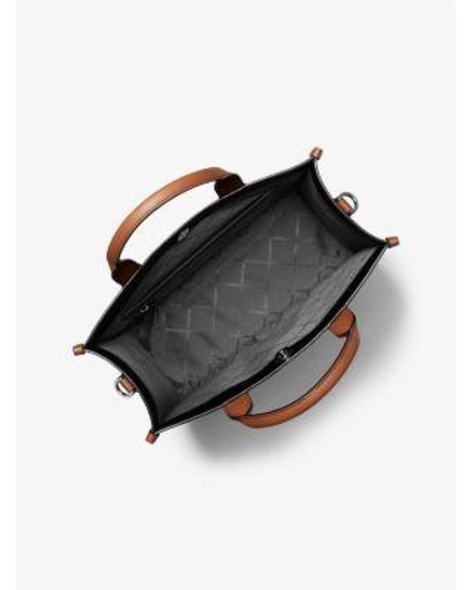 Michael Kors Brown Hudson Pebbled Leather Tote Bag for men
