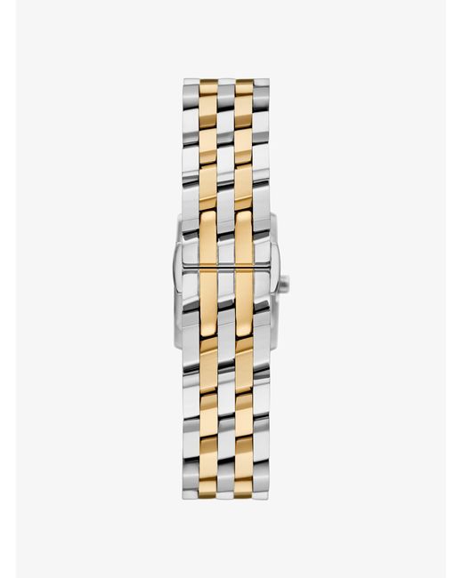Michael Kors White Mk Micro Georgie Two-Tone Watch