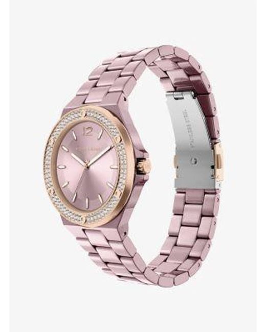 Michael Kors Pink Mini Lennox Pavé-Tone Watch