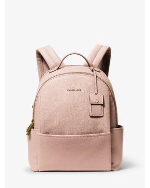 Michael Kors Pink Sable Medium Pebbled Leather Backpack
