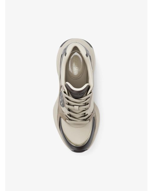 MICHAEL Michael Kors White Mk Zuma Leather And Mesh Trainer