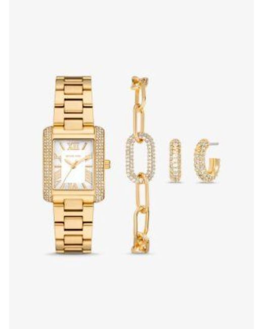 Mkset De Regalo Con Reloj Emery Petite En Tono Y Joyas Michael Kors de color Metallic