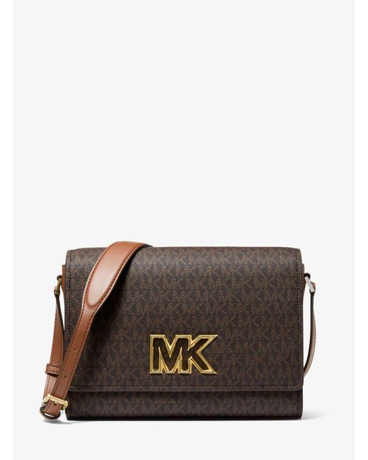 Michael Kors Brown Mimi Medium Logo Messenger Bag