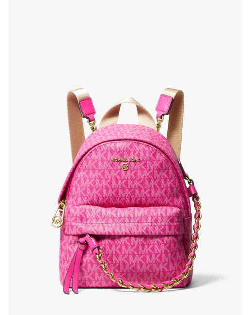 Michael Kors Pink Slater Extra-small Logo Convertible Backpack