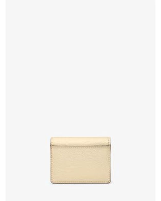 Michael Kors Natural Carson Small Metallic Pebbled Leather Wallet