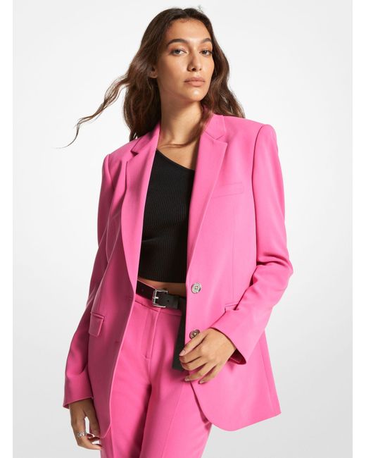 Michael Kors Crepe Boyfriend Blazer in Pink Lyst