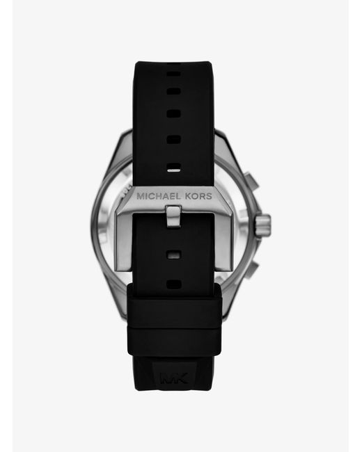 Michael Kors Black Mk Oversized Maritime Gunmetal And Silicone Watch for men