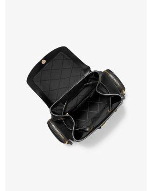 Michael Kors Outlet Black Jet Set Medium Pebbled Leather Backpack